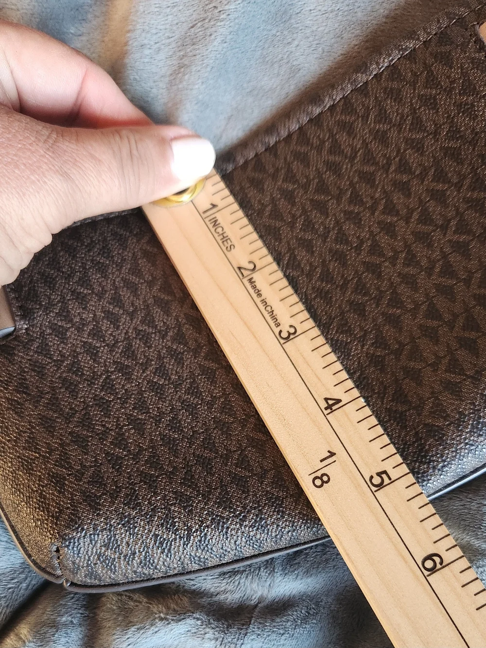 Michael Kors Brown and Cream Signature Stripe Crossbody